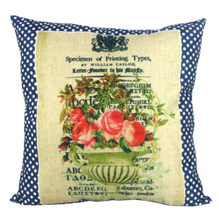Polka Dots Flower Throw Pillow