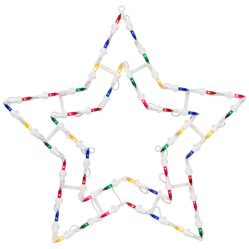 Décoration de fenêtre de Noël en forme d'étoile lumineuse 16 "multicolore