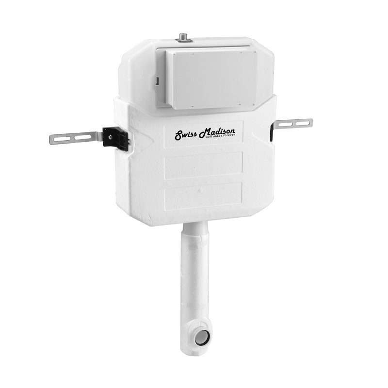 Système de support de réservoir de toilette encastré 2 pi x 6 pi Fantome pour toilette dos à mur (siège non inclus)
