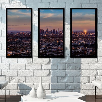 Downtown Los Angeles - 3 Piece Picture Frame Photograph Print Set on Acrylic -  Picture Perfect International, 704-4481-1224
