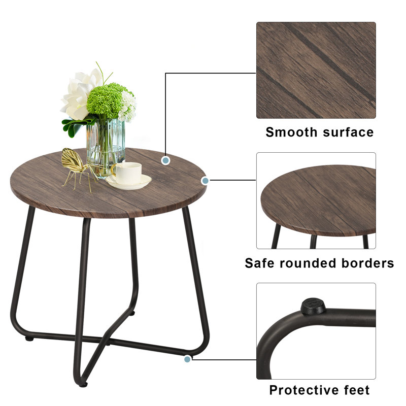 Jasenski End Table Set, Brown Top/Black Base