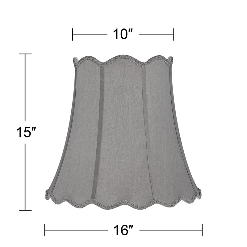 Morell Medium Scallop Bell Lamp Shade 10" Top X 16" Bottom X 15" High X 16" Slant (Spider) Replacement With Harp And Finial - Springcrest
