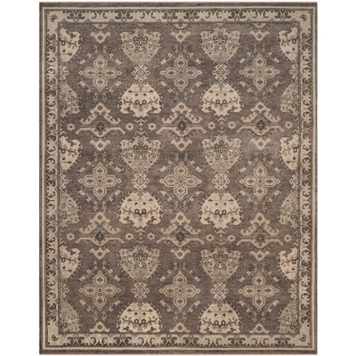 Sivas Hand-Knotted Dark Gray/Light Gray Area Rug
