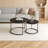 2-Piece Nesting Coffee Table Set, 27.6" Round Marble-Look Side Tables With Sturdy Metal Frame, White