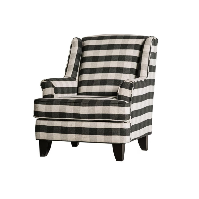 Chaise contemporaine l 32,4 ", rayée, Chenille noire / blanche
