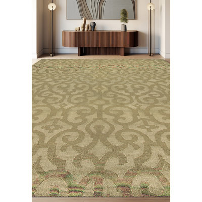 Tapis rectangulaire sauterelle / ivoire
