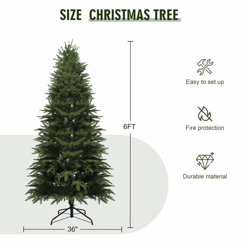 Arbre de Noël artificiel pré-éclairé avec lumières DEL et 9 modes, 6'