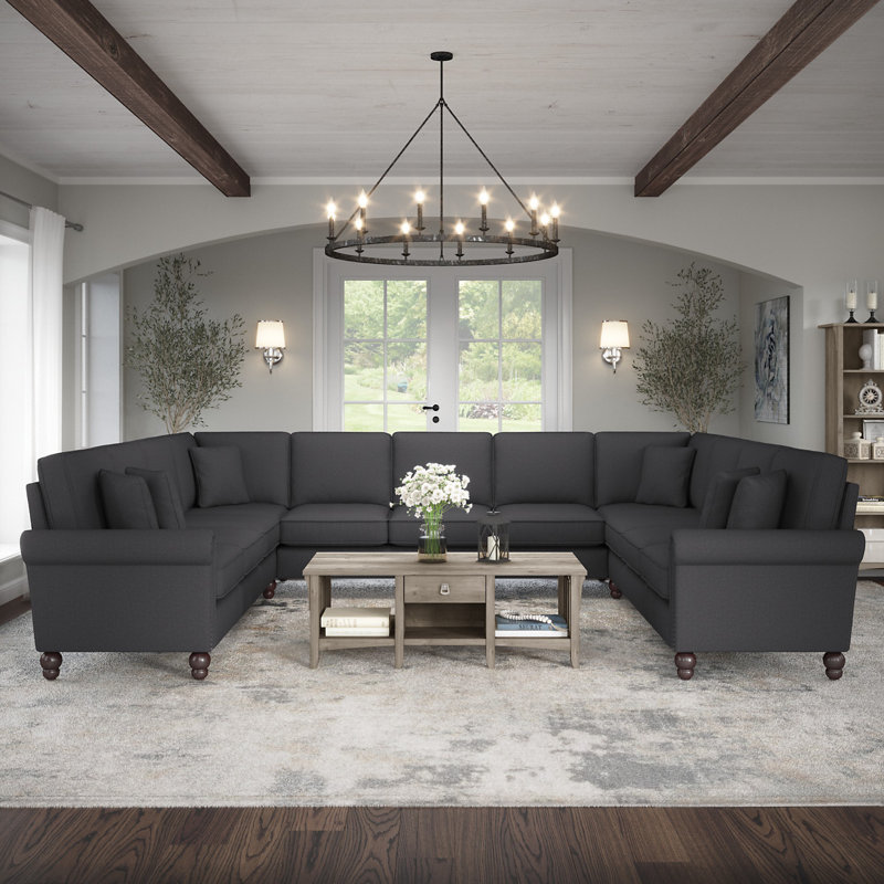 Canapé modulaire Atifah, Gris anthracite, H 36 po x l 137 po x P 111 po