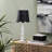 Set Of 2 White Resin Buffet Lamp With Rattan Shade
