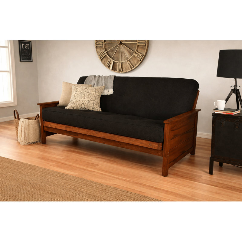 Matelas de futon Lakel, cadre non inclus, Canton noir, Lit double, Innerspring