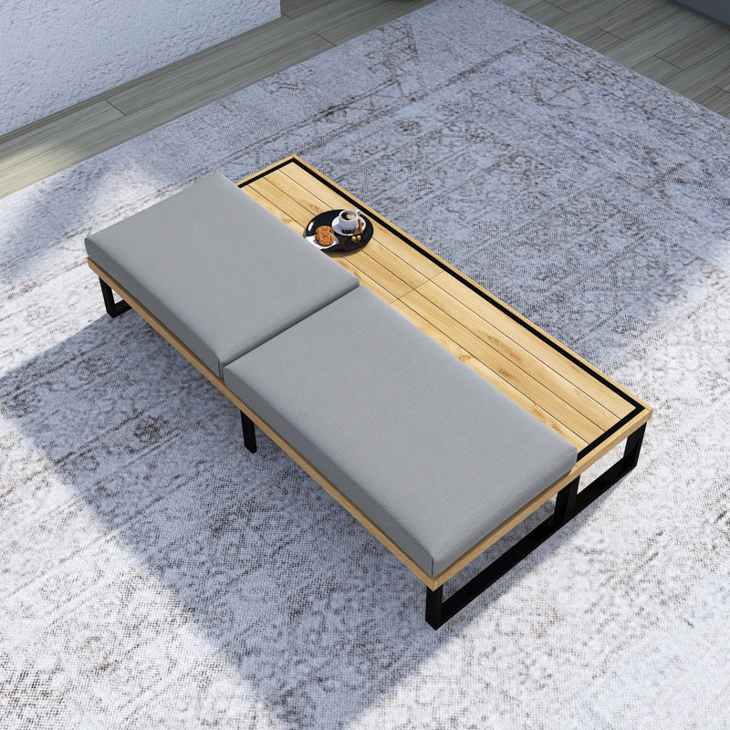 Chaise longue d'extérieur avec dossier réglable à 5 positions, Gris