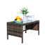 Table basse d'extérieur 1 table basse avec verre trempé transparent