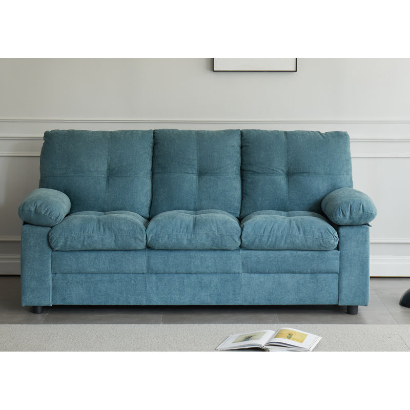 Canapé à accoudoirs rembourrés 75,6 po, Bleu