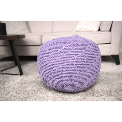 Pouf tricoté en coton et lavande Creative