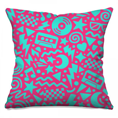 Retro Music Symbols Double Sided Throw Pillows