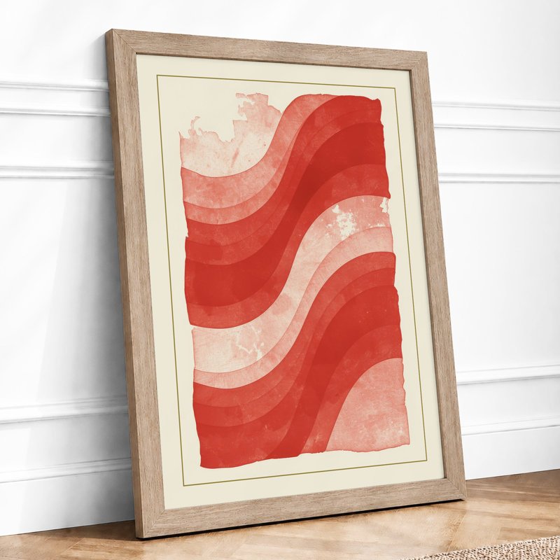 Crimson Waves Abstract - Print, A1 - 84.1 x 59.4 cm, Oak