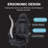 Ergonomic Gaming Chair Faux Leather Reclining  Swiveling PC & Racing Massage Video Game Chair with Footrest-1240145294-1257704788