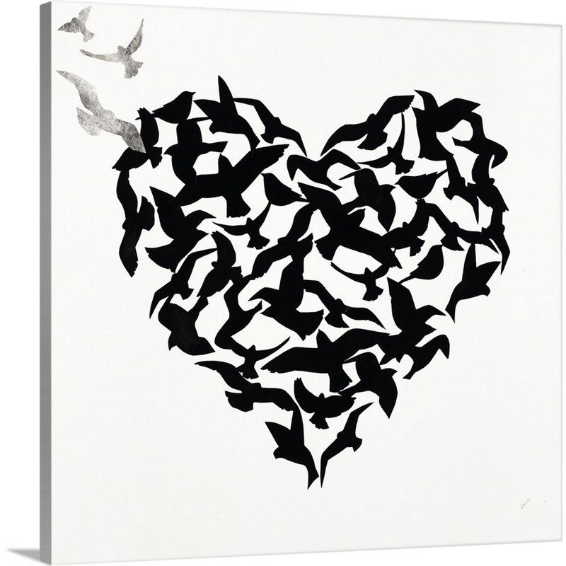 «Hearts in Flight IV», impression sur toile, Toile tendue, H 30 po x l 30 po x p 1,25 po