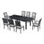 Ensemble de salle à manger extensible 9 pièces pour 8 personnes avec table de 60 à 84 po, 6 chaises d'appoint et 2 fauteuils-579639218