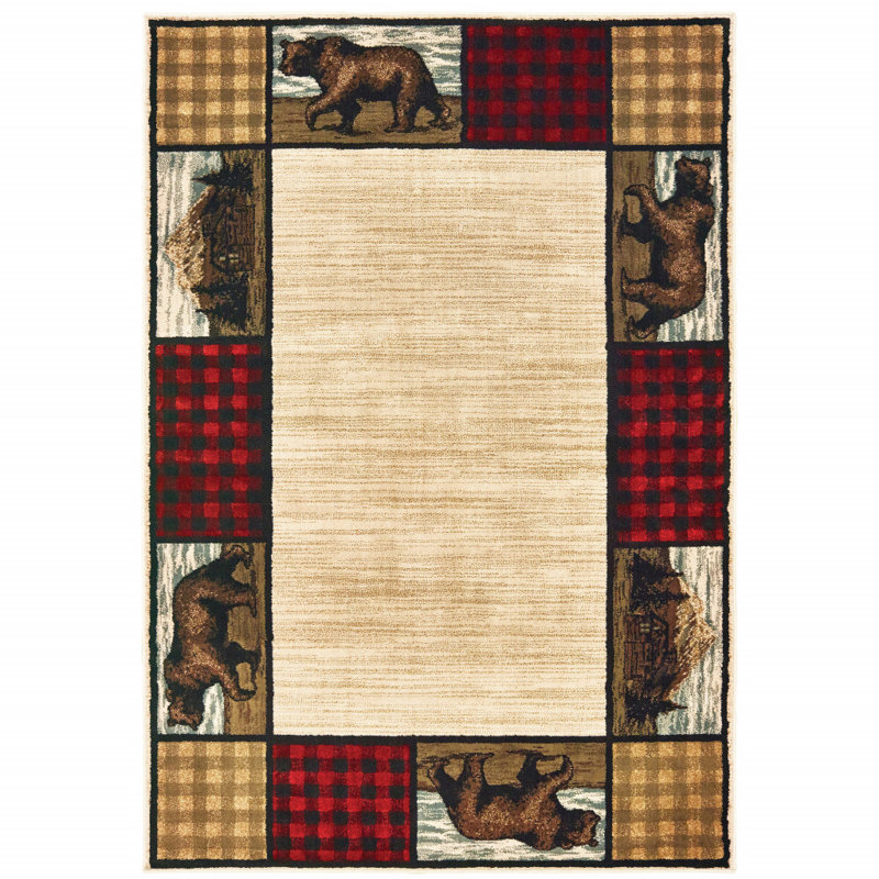 Tisbury rouge / beige, Rectangle 7 pi 10 po x 10 pi