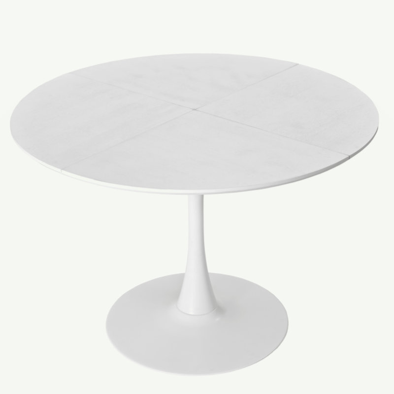 VEMSTKOJ Modern Round Dining Table,Four Patchwork Tabletops With Color Solid Wood Grain Table Top,Metal Base Dining Table, End Table Leisure Coffee Table