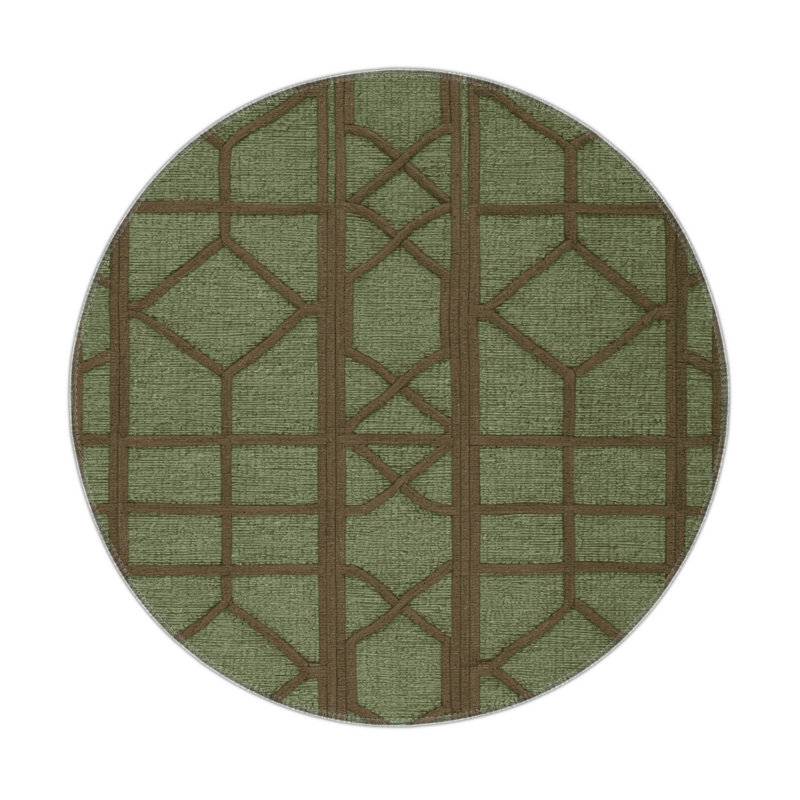 Tapis brun intérieur et extérieur Trellis, Rond 5 pi
