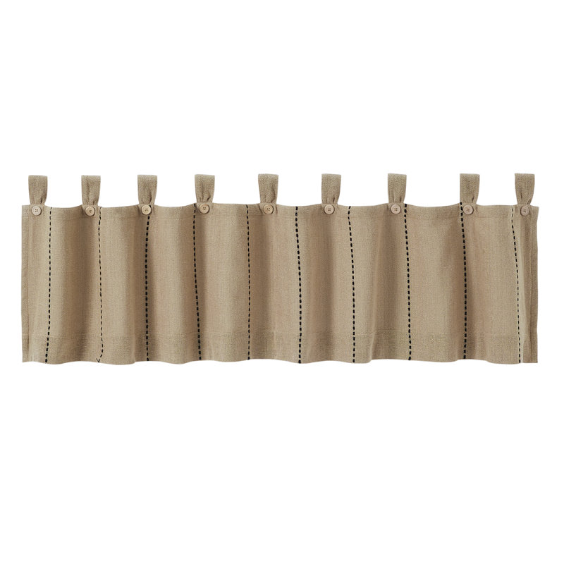 Cantonnière sur mesure Cumberledge, Brun clair naturel / noir, L 72 po x L 16 po