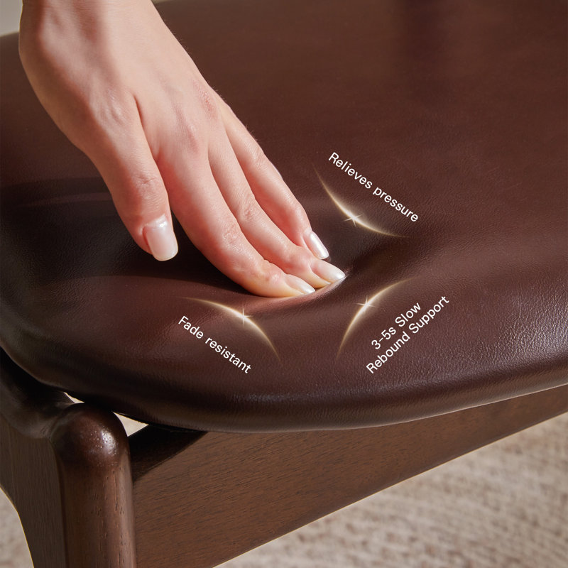 Chaise de salle à manger rembourrée en bois massif