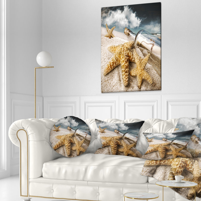 Coussin de message seascape dans un coussin lombaire sable