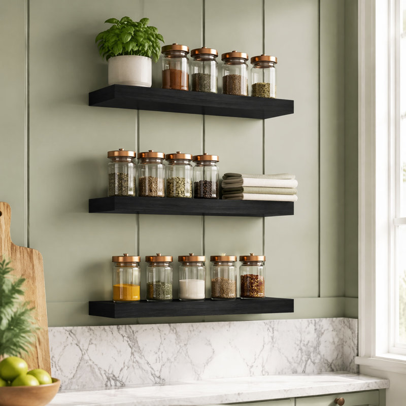 Floating Shelves Wall Mounted Rustic Wood Shelves (Set of 3)