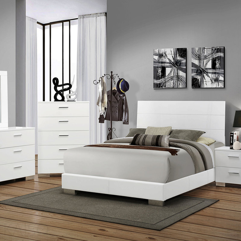 Commode 6 tiroirs blanche ultrabrillante