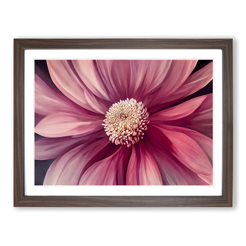 Excellent Flower - Framed Print, 34cm H x 46cm W x 2cm D, Walnut