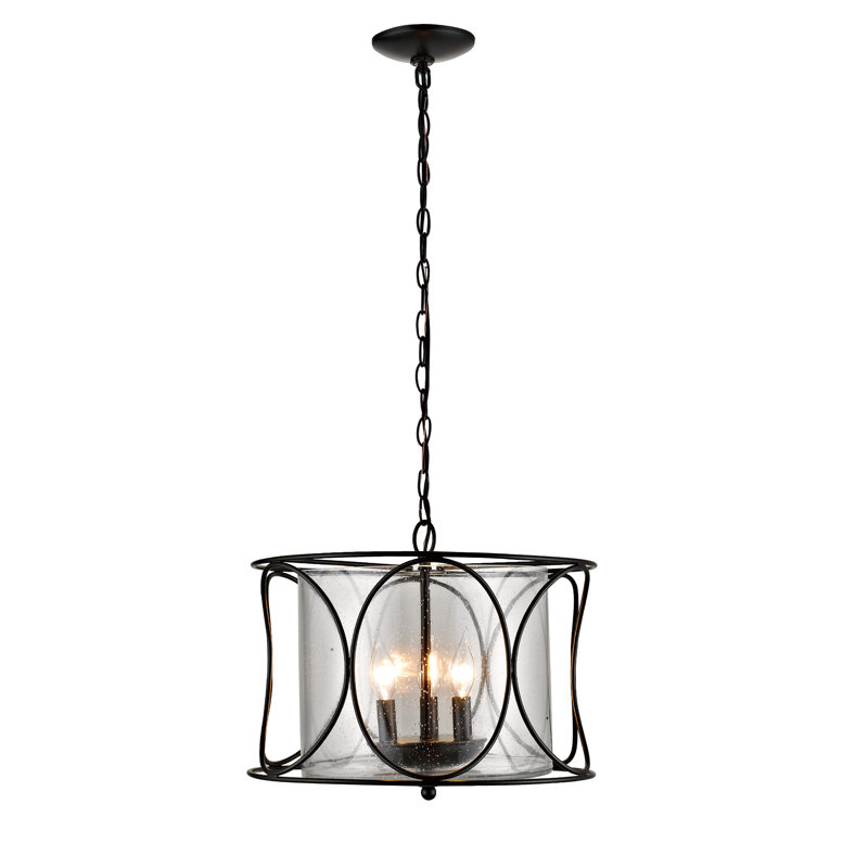 Congdon 3 - Light Bronze Drum Pendant