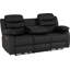 5 Seater Faux Leather Electric Reclining Sofa-831389377