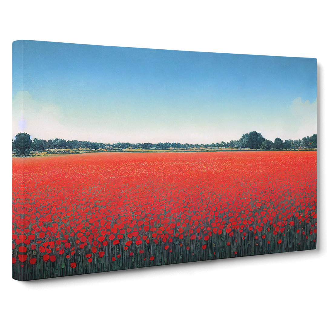 XXX-H1022-WF-7771X Shimmering Poppy Field Flowers - Wrapped Canvas Print