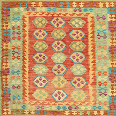 Tapis orange/vert mer contemporaine Gibsonville