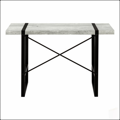 Bureau d'ordinateur de style industriel pour le bureau à domicile, spacieux et durable avec des pieds en métal robustes et un support en X