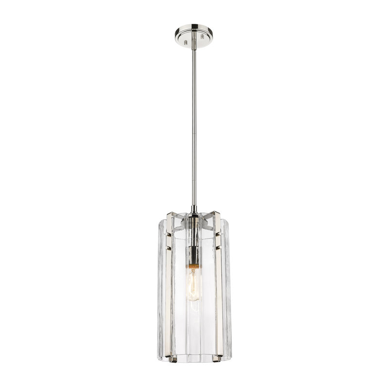 Luminaire suspendu 1 lumière, Nickel poli