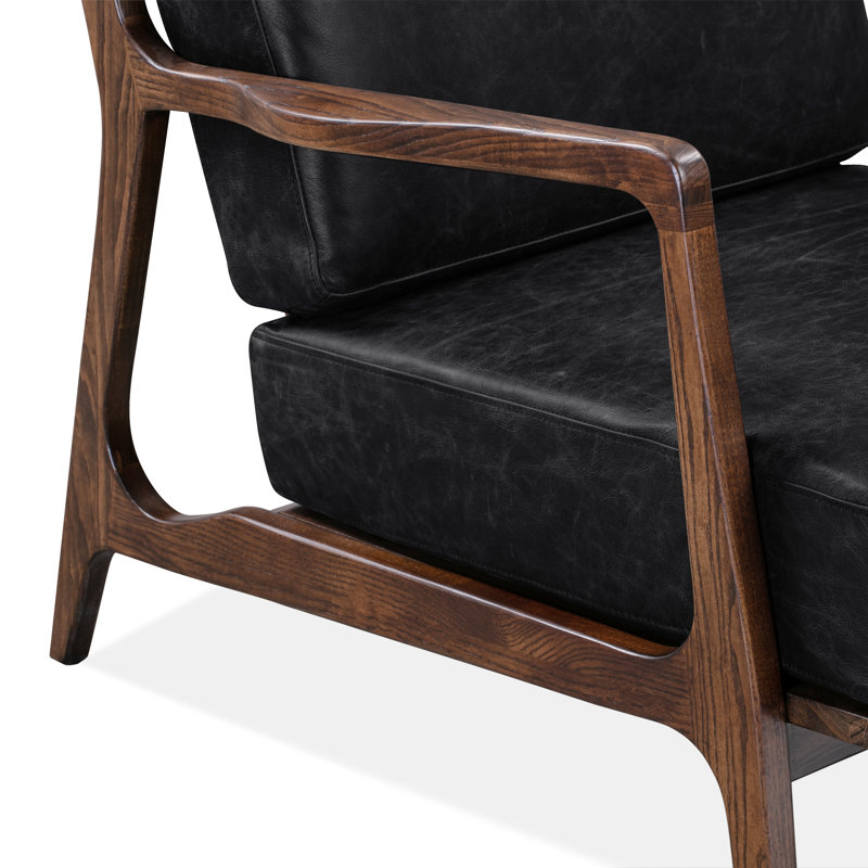 Méridienne Verity, Cuir véritable noir onyx