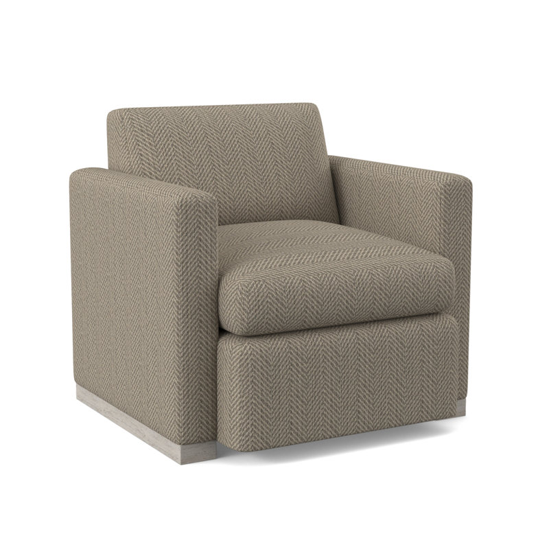 Ledger Sunbrella® Boucle Swivel Chair, Edworth Ocean Viscose, Bisque