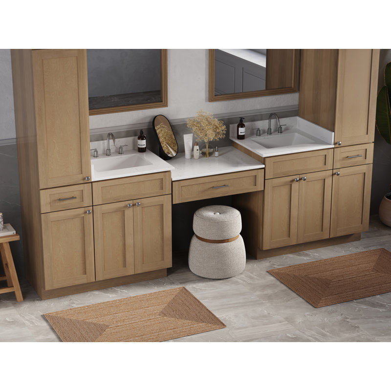 Meuble-lavabo double 108 po Disar, Chêne naturel