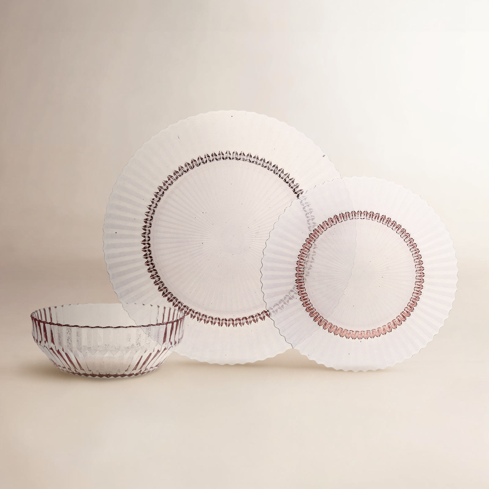 Archie Dinnerware Set - Service for 4, Pink