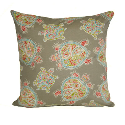 Coastal Paisley Outdoor Reversible Throw Pillow