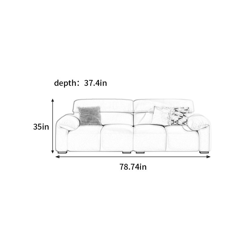 Erna, H 35 po x l 78,74 po x P 37,4 po