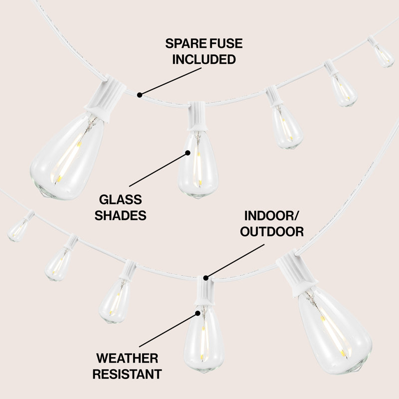 Outdoor 10 - Bulb 120'' Plug-in String Light, White