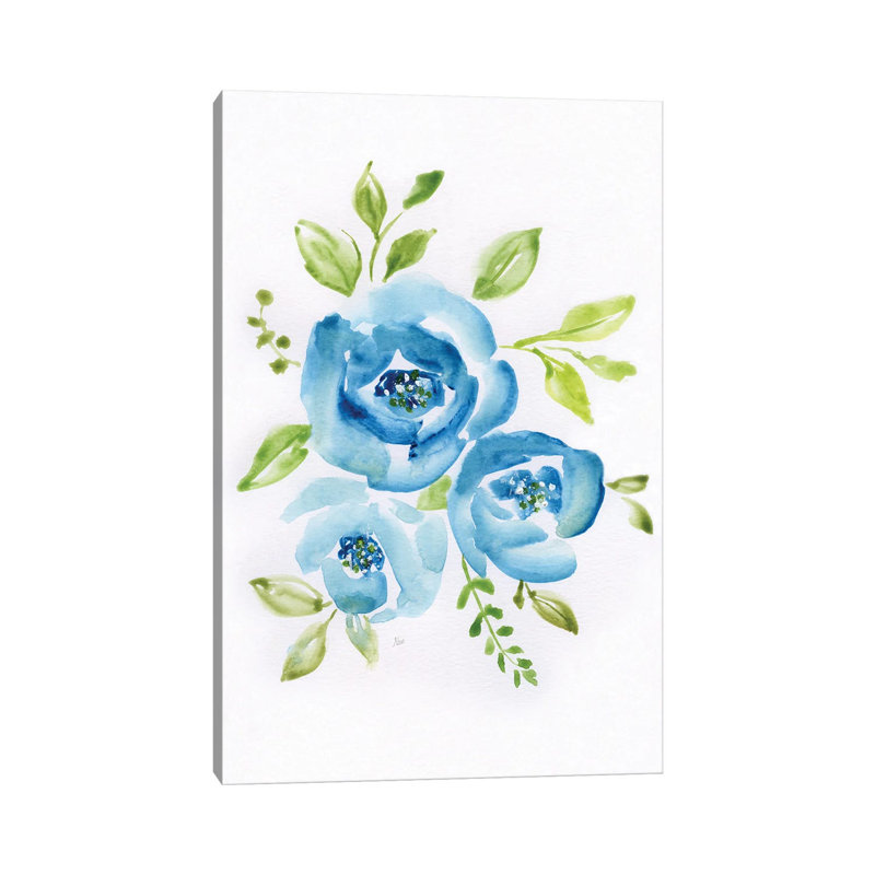 Blue Morning Bouquet II by Nan - Wrapped Canvas Painting, 30.48cm H x 20.32cm W x 1.91cm D
