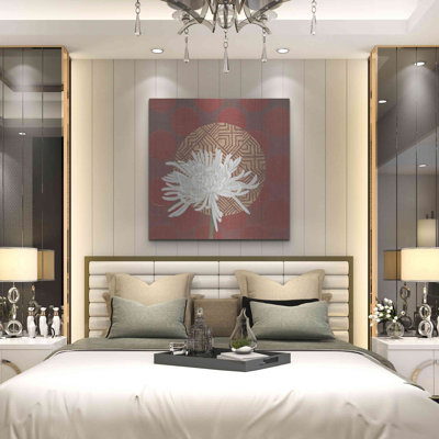 «Morning Chrysanthemum IV» par Kathrine Lovell, art mural en métal, 24 po x 24 po