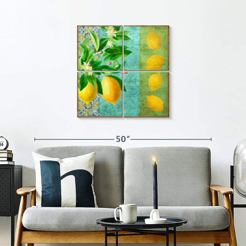 Yarlin citron citron floral, H 26 po x l 26 po