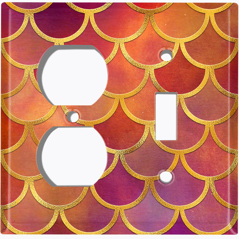 Plaque murale 2 bandes Mermaid, Orange/Blanc