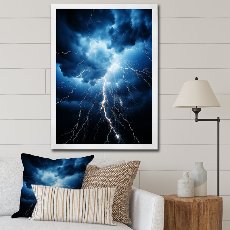 Laurentine Ethereal Lightning I - reproduction sur toile, H 32 po x l 16 po x P 1 po, Cadre photo blanc